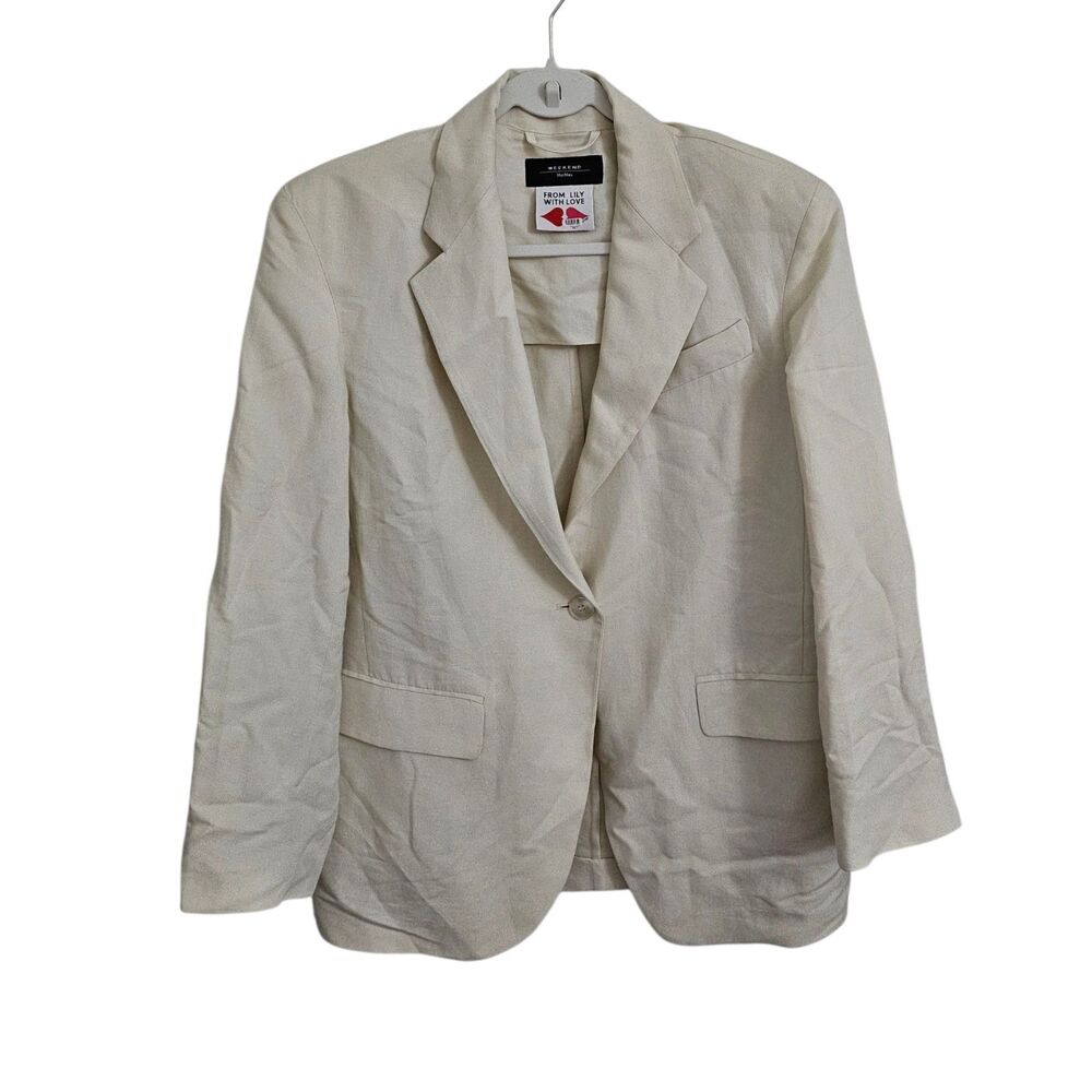 Max Mara Weekend Linen Blazer 4 Cream Jacket Lily With Love Single Breasted